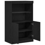 vidaXL Buffet Noir 60 x 37 x 100 cm Bois d'ingénierie
