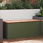 vidaXL Banc de jardin Vert olive 100 x 40 x 43 cm Acier