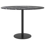 vidaXL Dessus de table noir Ø60x0 8cm verre trempé avec design marbre