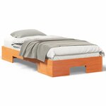 vidaXL Cadre de lit surélevé avec stockage Marron Bois massif en pin