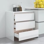 vidaXL Buffet Blanc brillant 70x41x75 cm Bois d'ingénierie