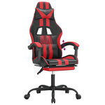 vidaXL Chaise de jeu avec repose-pied Noir et rouge Similicuir