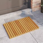 vidaXL Tapis de bain Uni Marron 60 x 40 cm bois