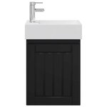 vidaXL Meuble de salle de bain avec robinet Noir 45 5 x 25 5 x 84 cm