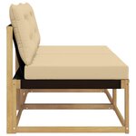 vidaXL Sofa de milieu extérieur Bois d'acacia massif et Textilène