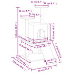 vidaXL Arbre à chat avec griffoirs en sisal crème 110 cm