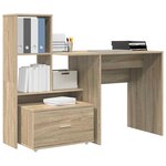 vidaXL Bureau Chêne Sonoma 131 5 x 50 x 106 5 cm Bois d'ingénierie