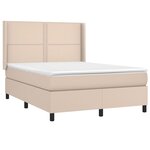 vidaXL Sommier à lattes de lit matelas LED Cappuccino 140x200 cm