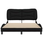 vidaXL Cadre de lit sans matelas Hvar noir 140x190 cm tissu