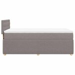 vidaXL Sommier à lattes de lit avec matelas Taupe 100x200 cm Tissu