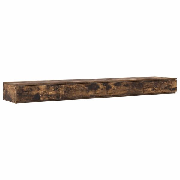 vidaXL Tiroirs de lit en chêne fumé - 180x36 5x16 5 cm - Fabriqué en bois reconstitué