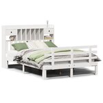 vidaXL Lit bibliothèque sans matelas blanc 140x190 cm bois pin massif