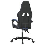 vidaXL Chaise de jeu pivotante Noir et bleu Similicuir