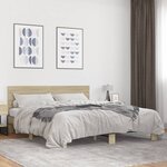 vidaXL Cadre de lit chêne sonoma 180x200 cm bois d'ingénierie et métal