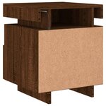 vidaXL Armoires de chevet avec lumières LED 2 Pièces chêne marron