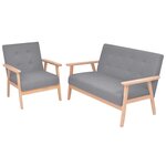 vidaXL Ensemble de canapés 2 Pièces Tissu Gris clair