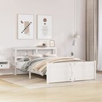 vidaXL Cadre de lit avec tête de lit sans matelas blanc 160x200 cm
