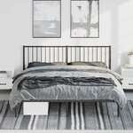 vidaXL Cadre de lit métal sans matelas avec tête de lit noir 183x213cm