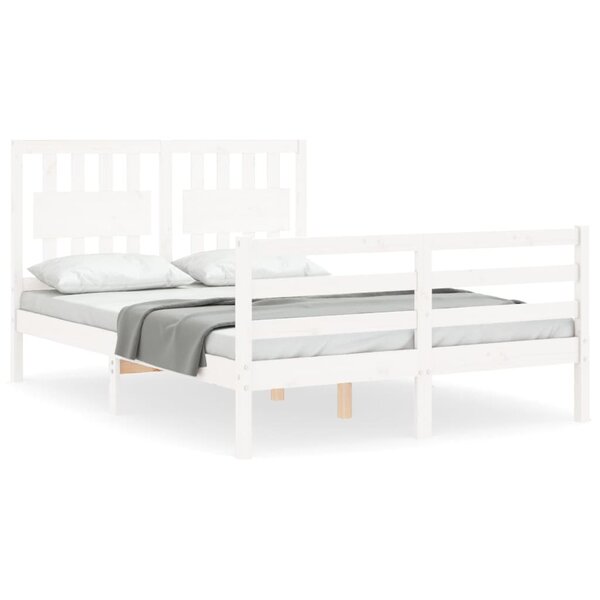 vidaXL Cadre de lit sans matelas blanc 120x200 cm bois massif