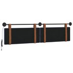 vidaXL Tête de lit suspendue Avec lumière LED Bleu denim PU antique