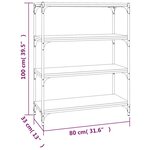 vidaXL Bibliothèque Sonoma gris 80x33x100 cm Bois d'ingénierie acier