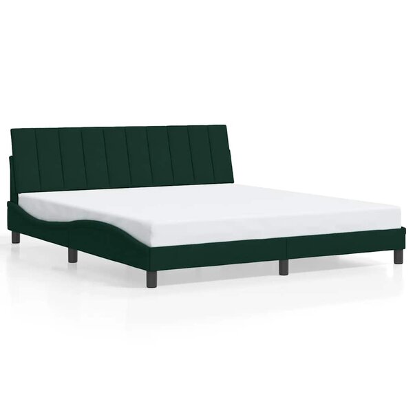vidaXL Cadre de lit sans matelas Hanko vert foncé 180x200 cm velours
