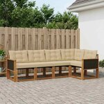 vidaXL Ensemble de canapés d'extérieur 5 Pièces Naturel et Beige