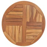 vidaXL Dessus de table Bois de teck solide Rond 2 5 cm 70 cm
