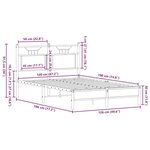 vidaXL Cadre de lit sans matelas chêne fumé 120x190 cm bois ingénierie