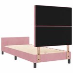 vidaXL Cadre de lit avec tête de lit Rose 90 x 200 cm Velours