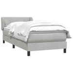 vidaXL Sommier à lattes de lit et matelas gris clair 80x220 cm velours