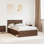 vidaXL Cadre de lit Chêne brun 120 x 200 cm Bois d'ingénierie