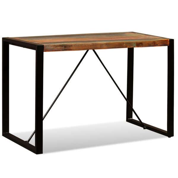 vidaXL Table à manger Bois de récupération massif 120 cm