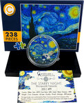 Pièce de monnaie en Argent 20 Dollars g 93.3 (3 oz) Millésime 2019 Micropuzzle Treasures STARRY NIGHT