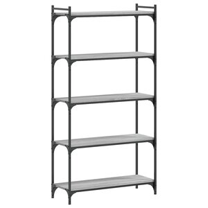vidaXL Bibliothèque à 5 niveaux sonoma gris 80x30x154 cm