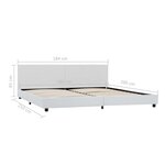 vidaXL Cadre de lit Blanc Similicuir 180 x 200 cm
