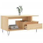 vidaXL Table basse Chêne sonoma 90x49x45 cm Bois d'ingénierie