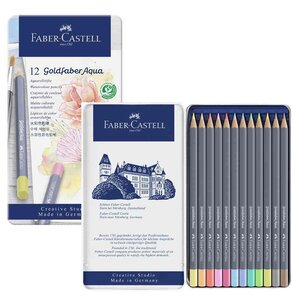 Faber-castell crayon goldfaber aquarelle  boîte métal de 12 faber-castell