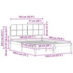 vidaXL Cadre de lit avec tête de lit rembourrée Gris foncé