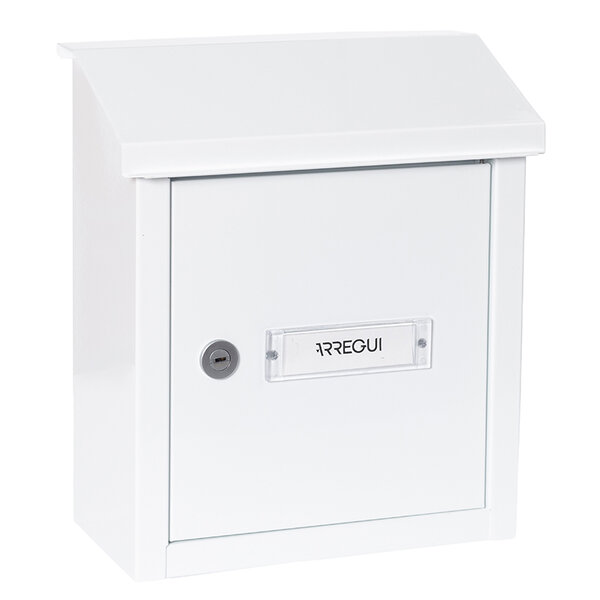 Boîte aux lettres en acier porte mur et portail. V4091 Fente de 23 x 4 cm Blanc