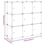 vidaXL Organisateur de rangement cube avec 9 compartiments Noir/Blanc