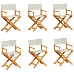 vidaXL Chaises de jardin pliables lot de 6 blanc crème tissu