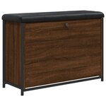 vidaXL Banc à chaussures avec tiroir rabattable chêne fumé 82x32x56 cm