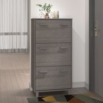 vidaXL Armoire à chaussures HAMAR Gris clair 59 5x35x117 cm Pin massif