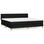 vidaXL Sommier à lattes de lit avec matelas Noir 180x200 cm Tissu