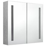vidaXL Armoire de salle de bain à miroir LED Gris béton 62x14x60 cm