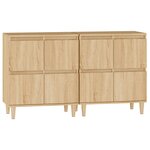 vidaXL Buffets 2 Pièces chêne sonoma 60x35x70 cm bois d'ingénierie