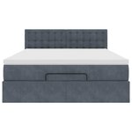 vidaXL Cadre de lit ottoman avec matelas gris foncé 140x190 cm velours