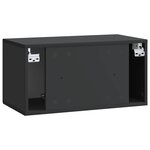 vidaXL Meuble TV mural Noir 59 5 x 31 x 30 cm Bois d'ingénierie