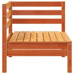 vidaXL Canapé de jardin 3 places repose-pied cire marron bois massif